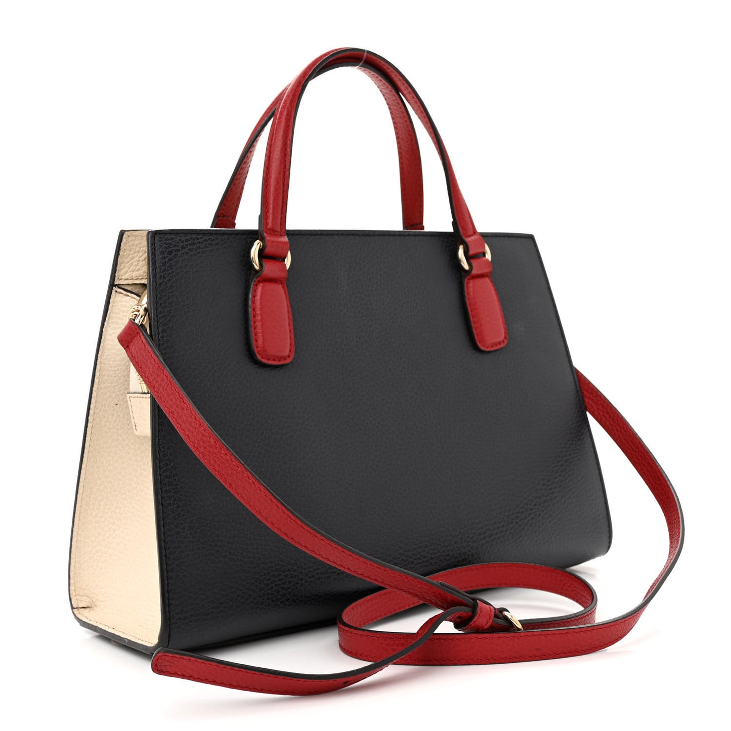 Dollar Calfskin Medium Soho Top Handle Satchel Blue Hibiscus Red Mystic White