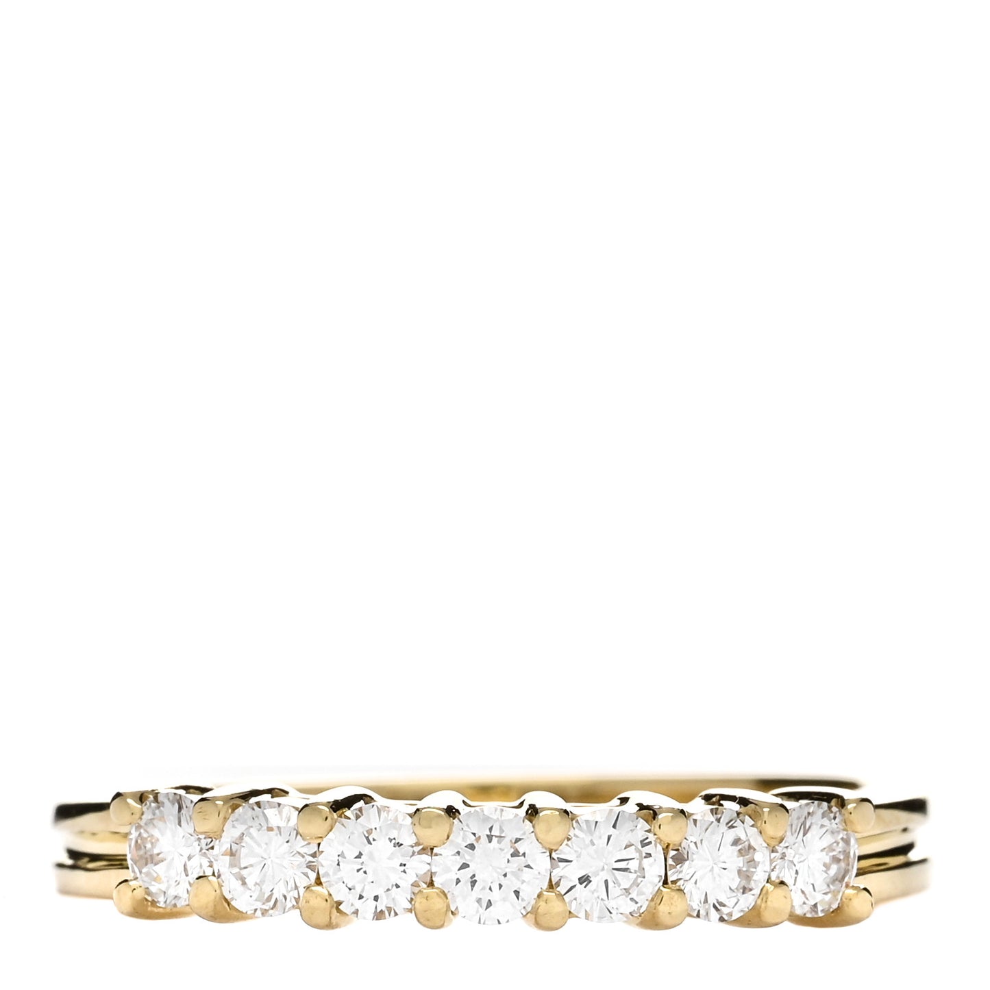 18K Yellow Gold Diamond 3mm Half Circle Embrace Band Ring 50 5.5
