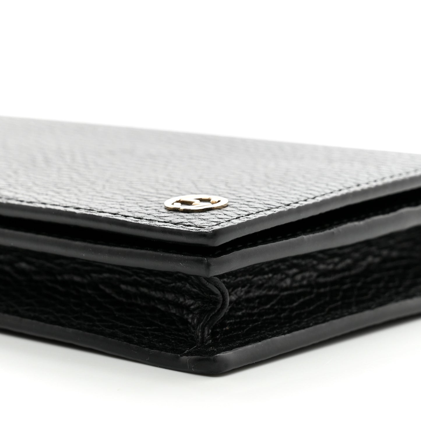 Dollar Calfskin Medium Betty Chain Wallet Black