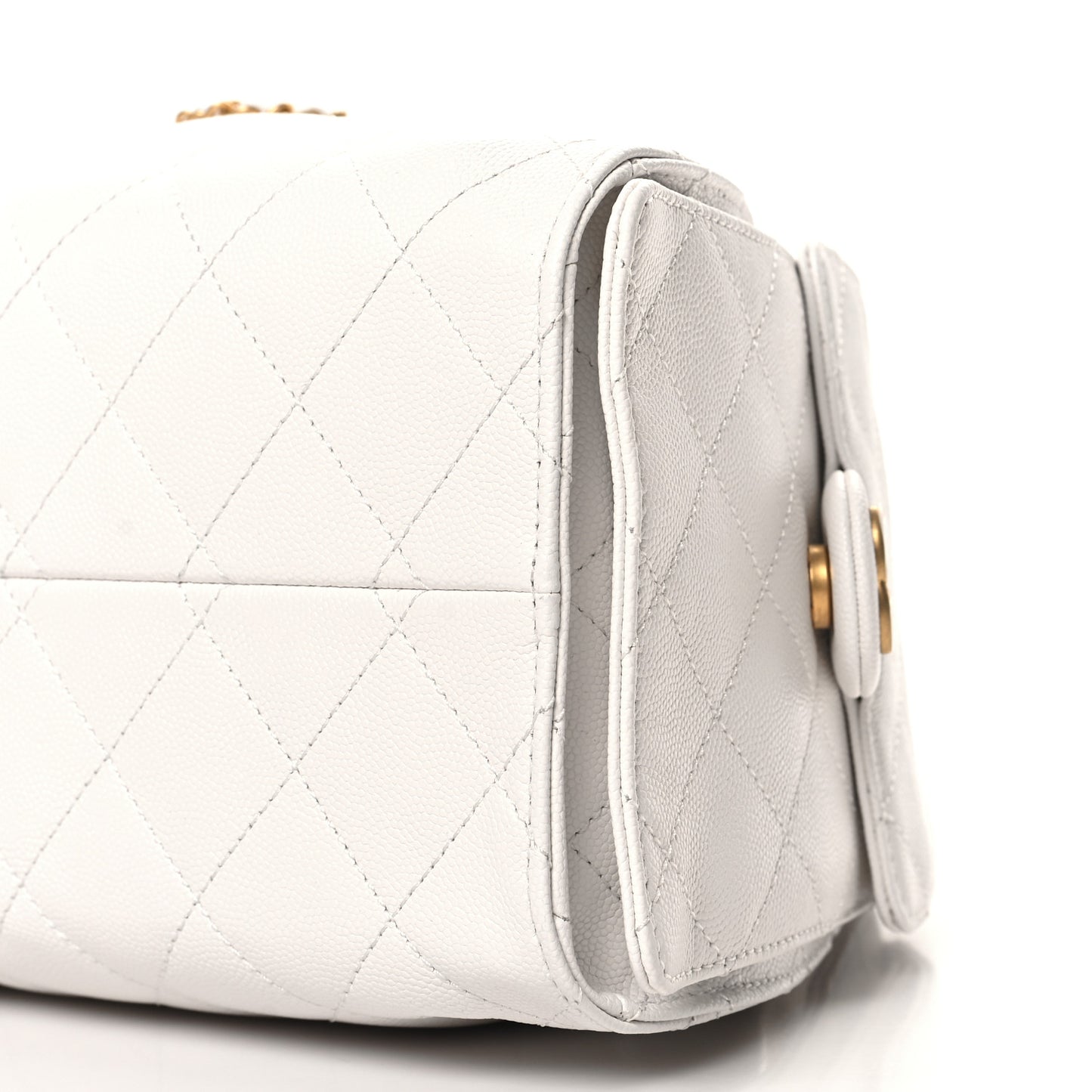 Caviar Quilted Small Chanel 25 Handbag White