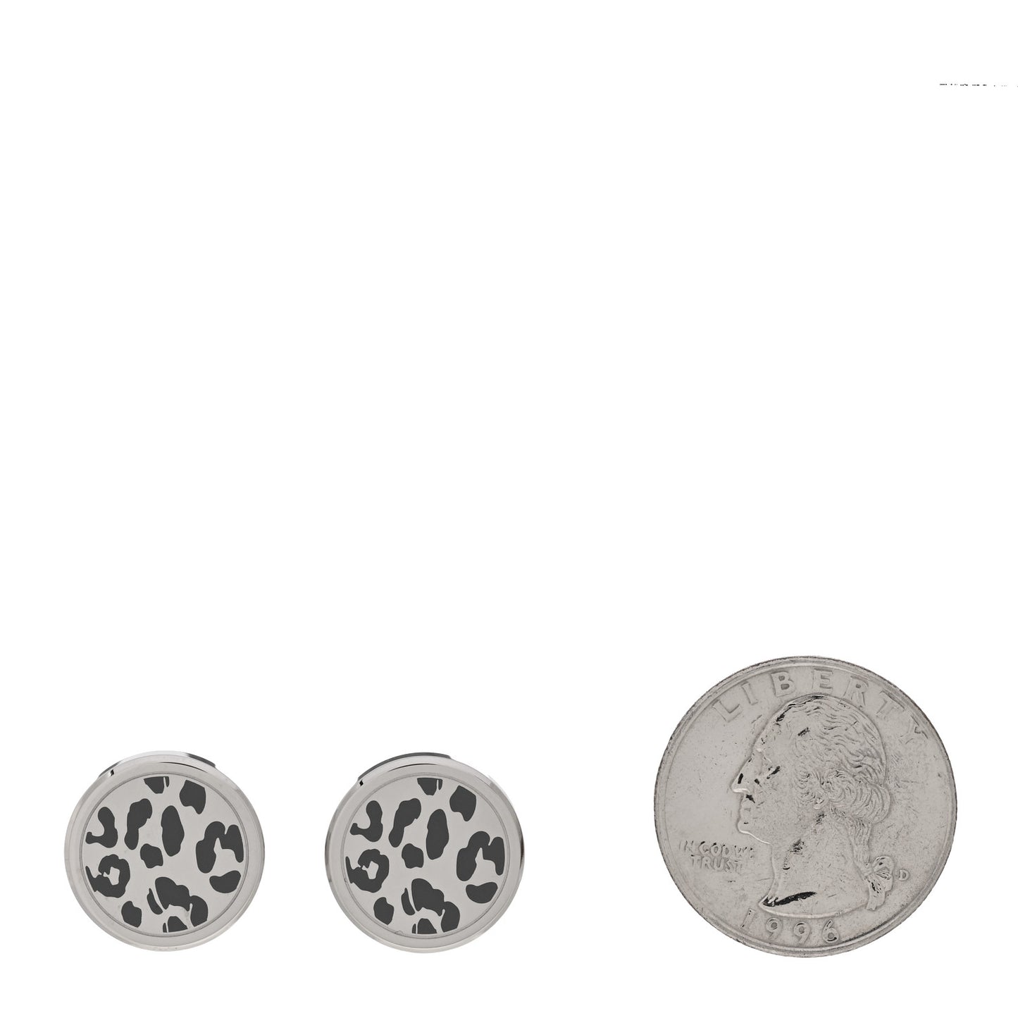 Sterling Silver Palladium Black Lacquer Panthere Cufflinks
