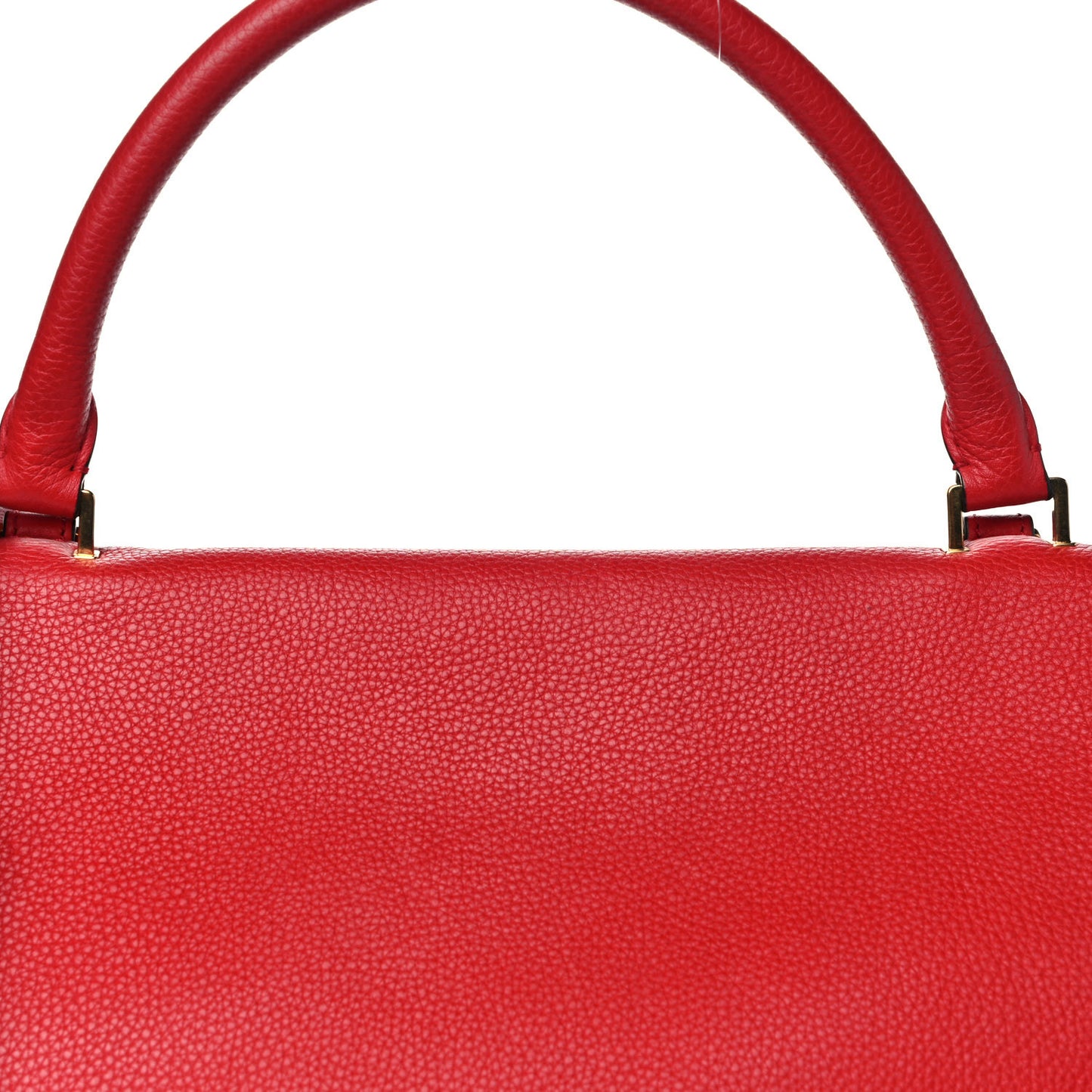 Drummed Calfskin Suede Medium Trapeze Coquelicot