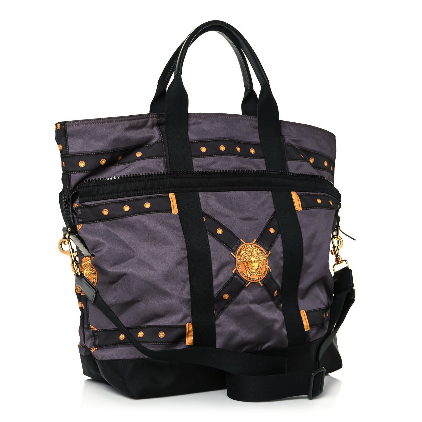 Nylon Tribute Print Convertible Tote Grey