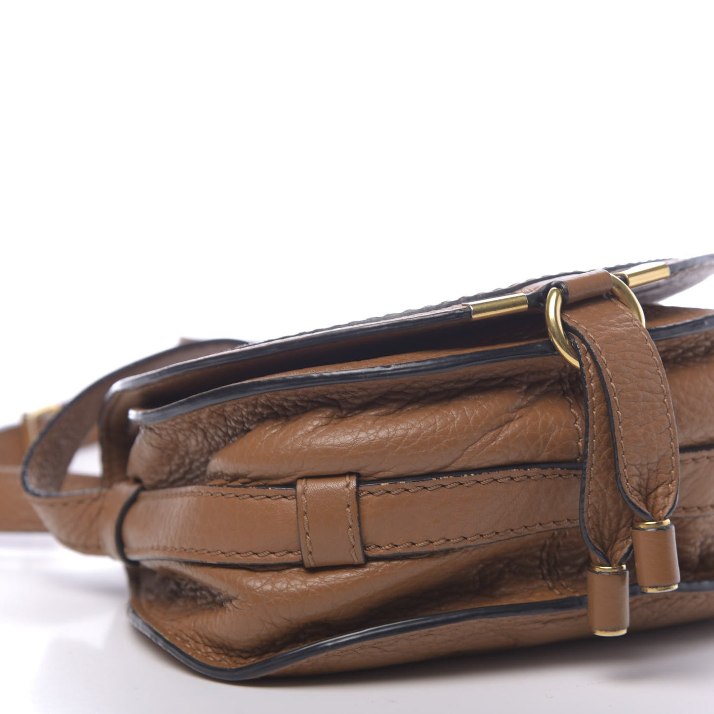 Calfskin Mini Marcie Round Crossbody Bag Tan