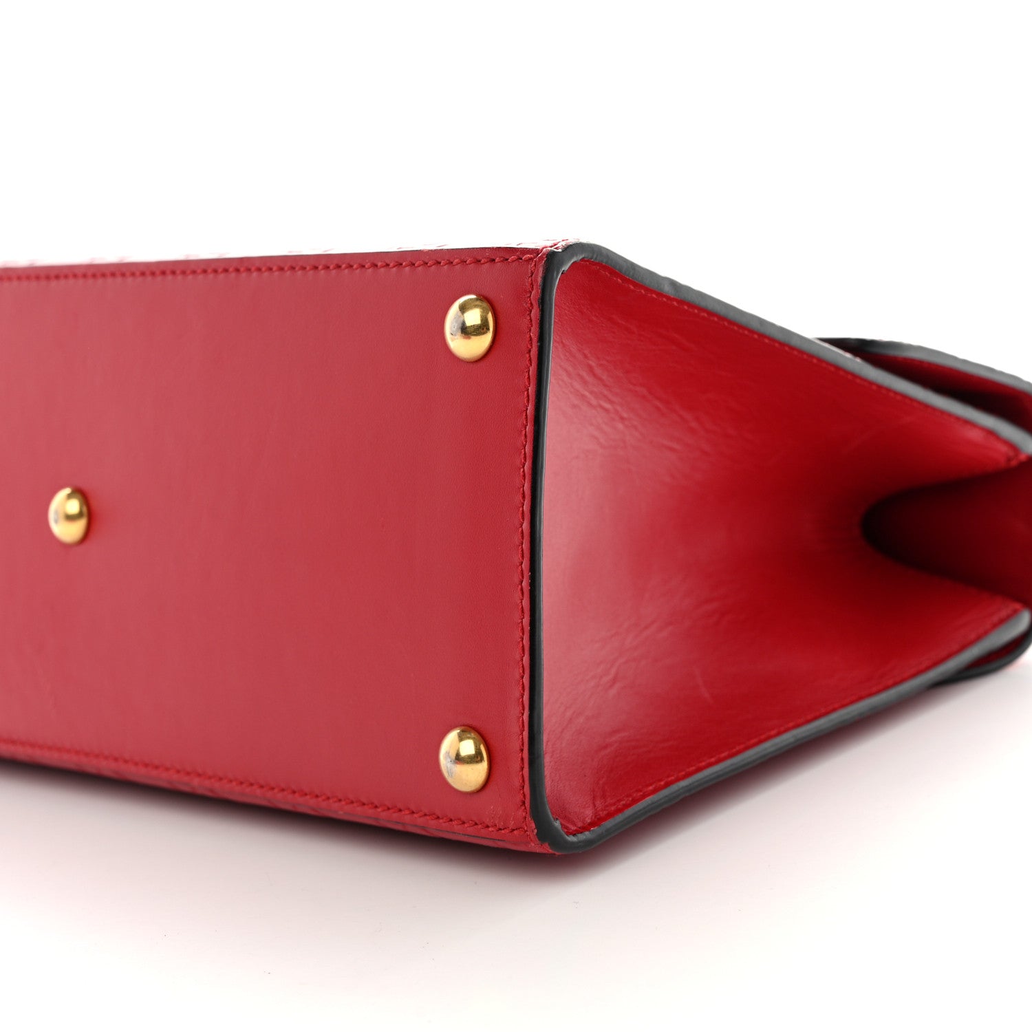 Gucci Guccissima Signature Small Padlock Top Handle Bag Hibiscus Red 10 of 11
