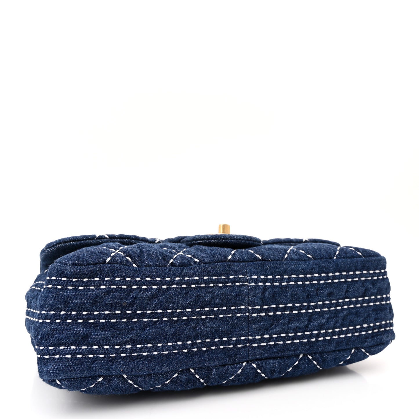 Denim Quilted Medium Denim Trip Single Flap Blue