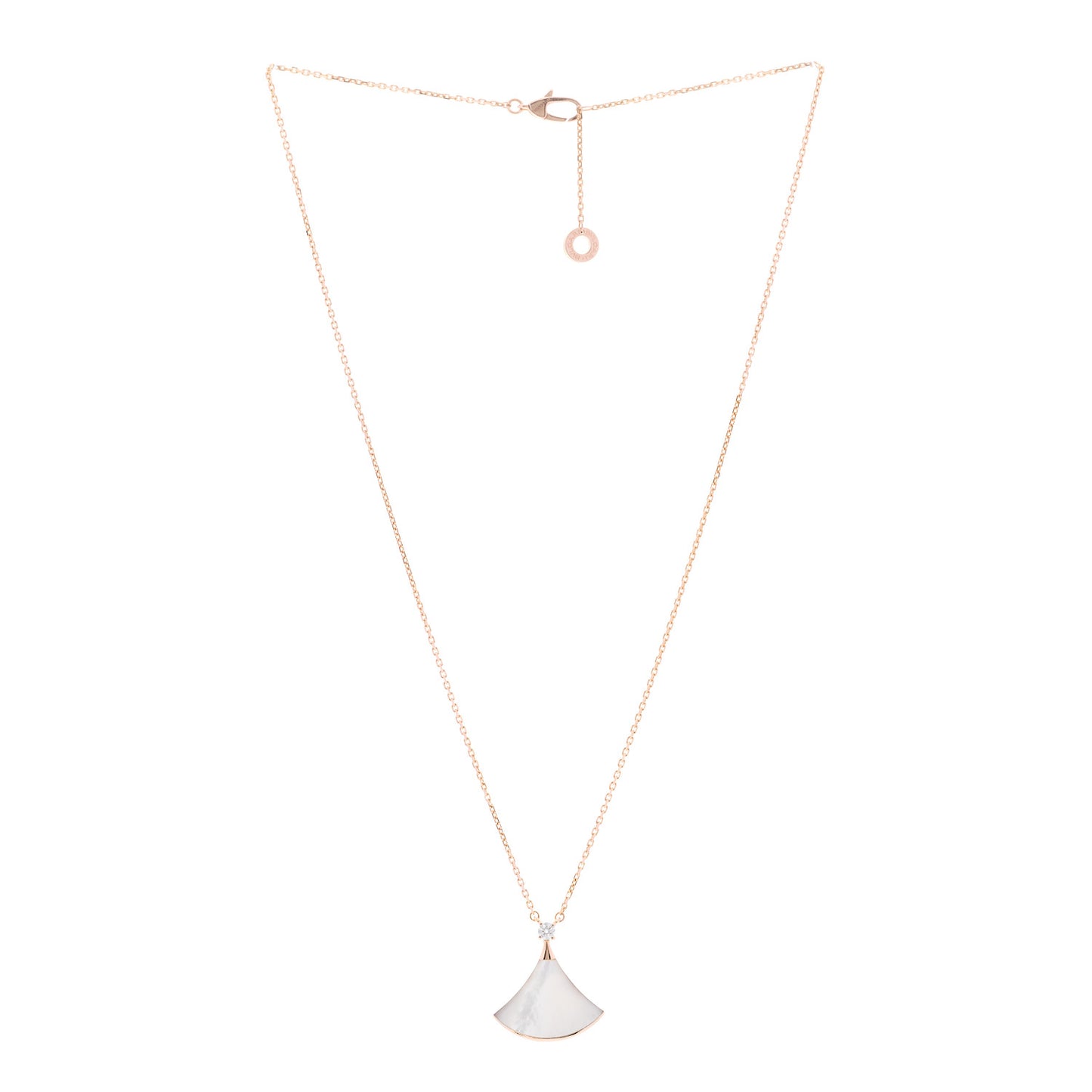 18K Rose Gold Diamond Mother of Pearl Divas' Dream Pendant Necklace