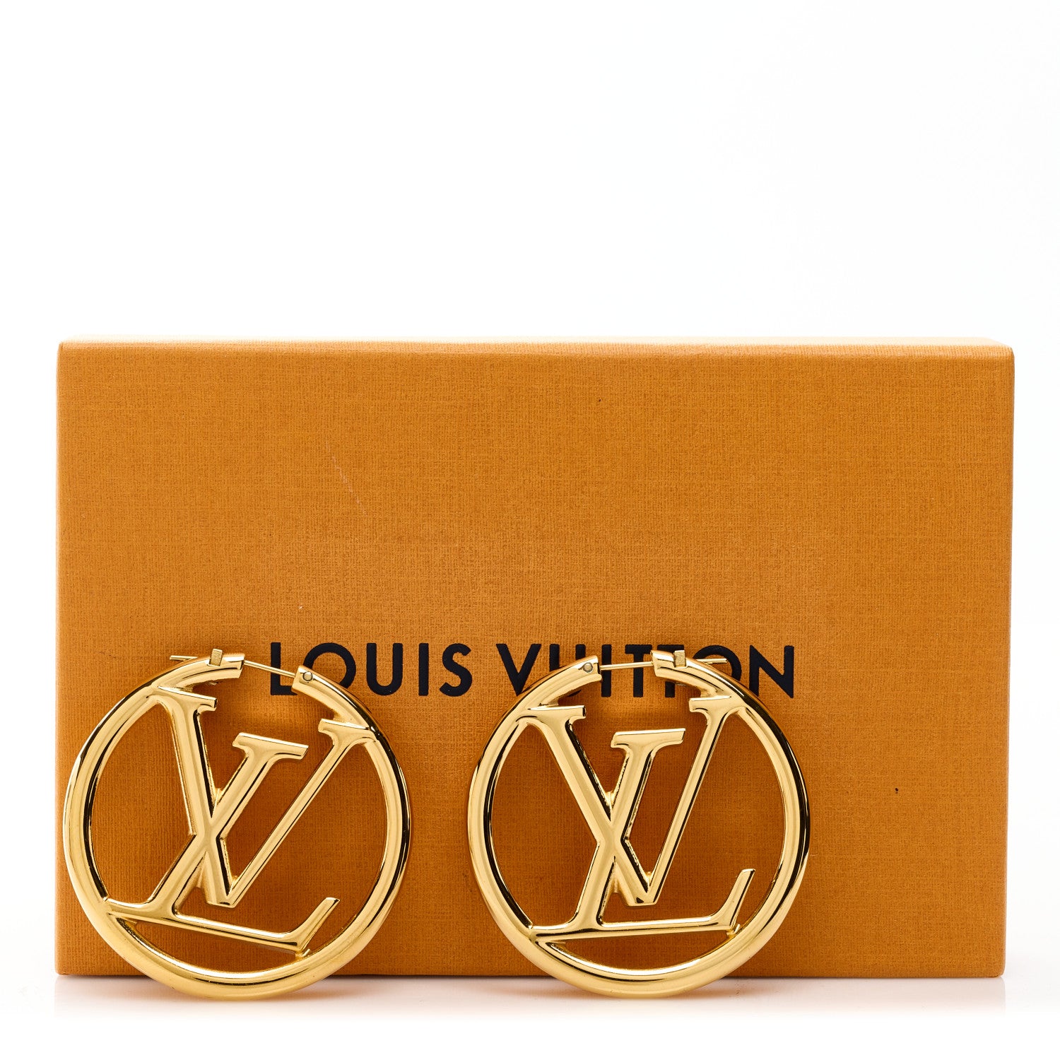 Louis Vuitton Metal Louise Hoop Earrings Gold 5 of 5