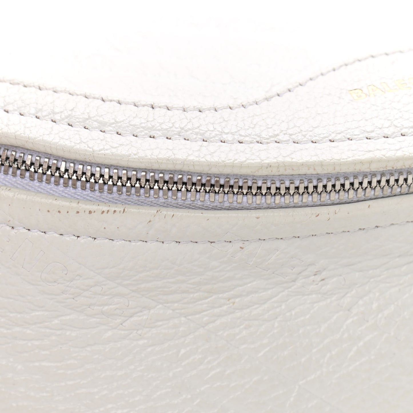 Shiny Goatskin Allover Logo Embossed XXS Souvenir Belt Bag White