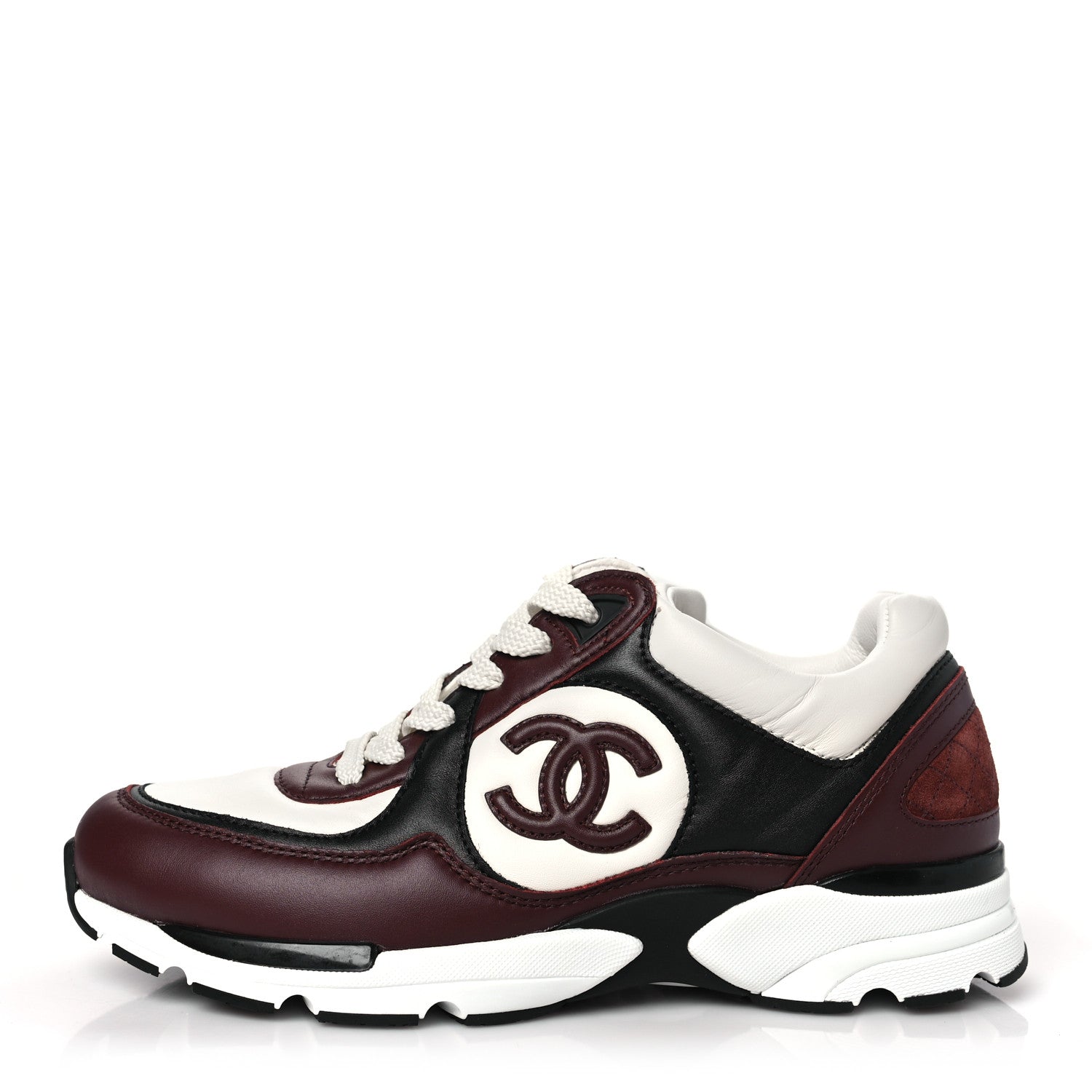 靴 CHANEL 35,5 Chanel Calfskin CC Sneakers 36 Brown White Black 1557631