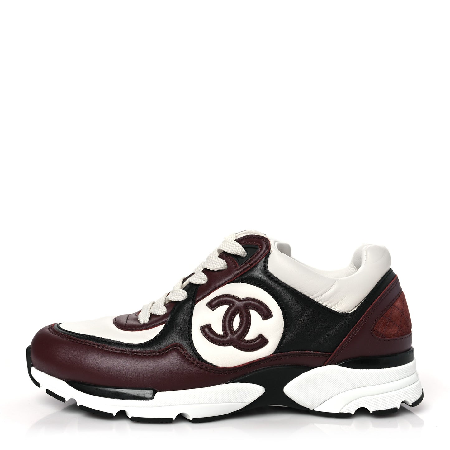 Calfskin CC Sneakers 36 Brown White Black