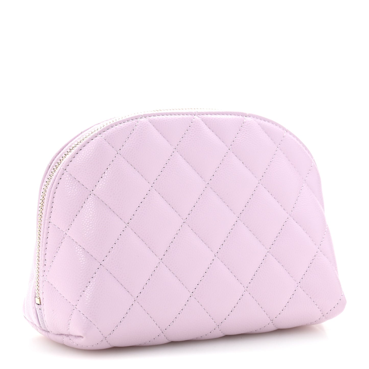 Caviar Quilted Cosmetic Case Light Purple