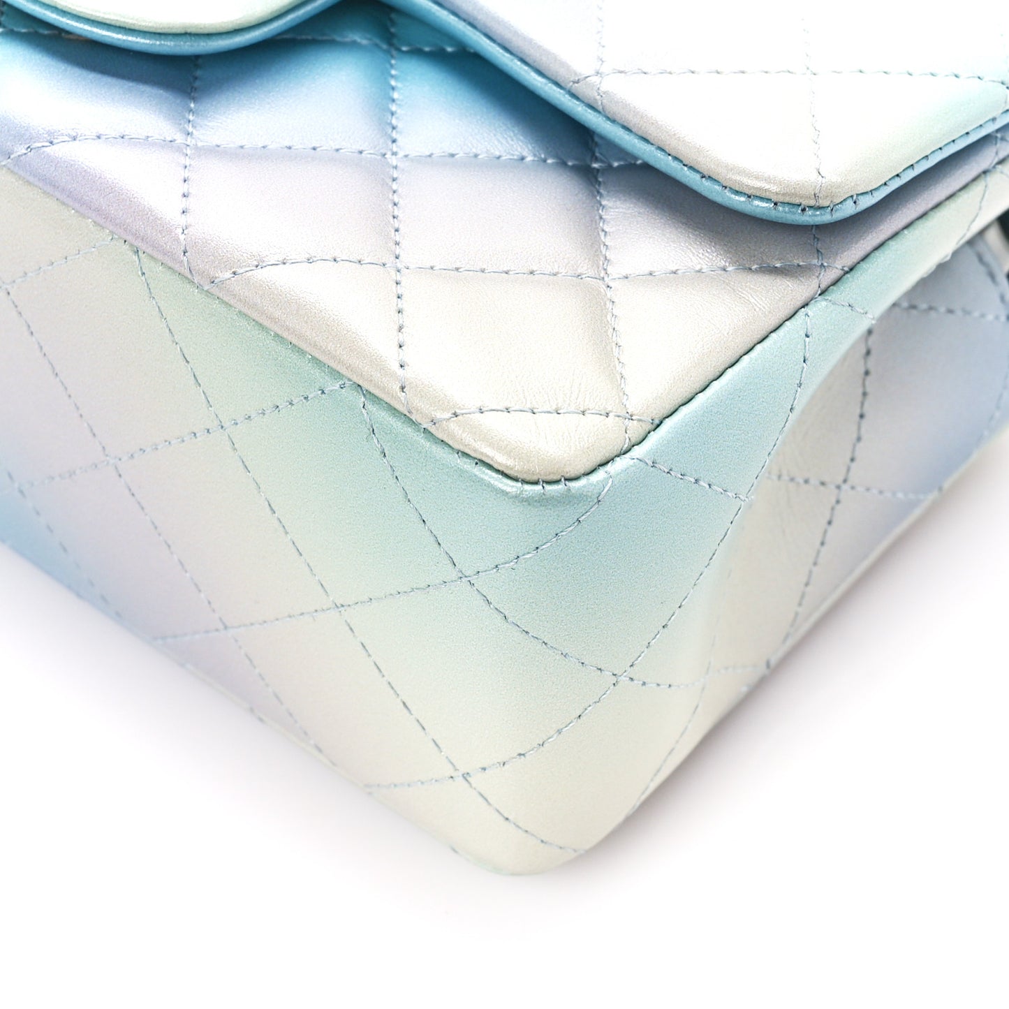Lambskin Quilted Tie Dye Ombre Mini Rectangular Flap Blue Multicolor