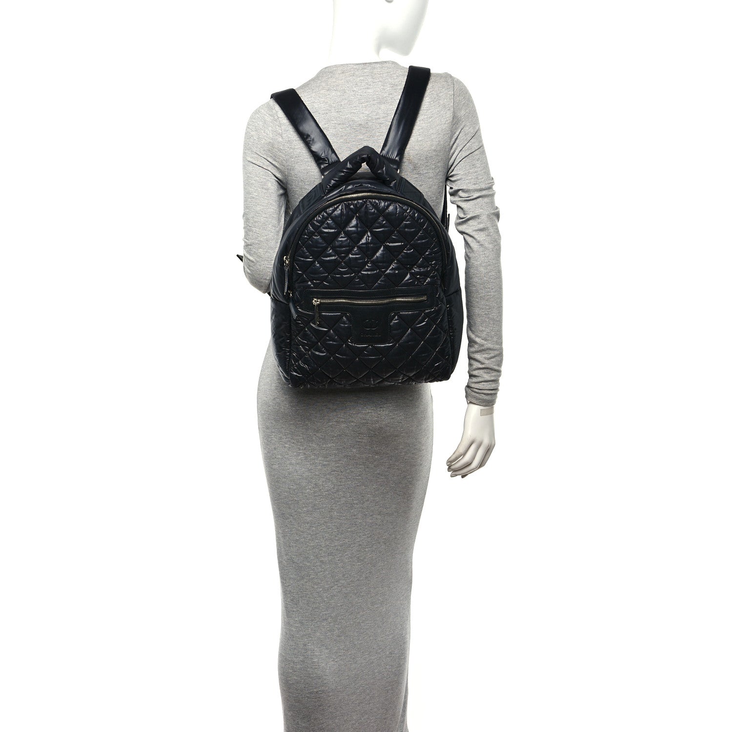 Chanel Nylon Quilted Coco Cocoon Backpack Black 2 of 10