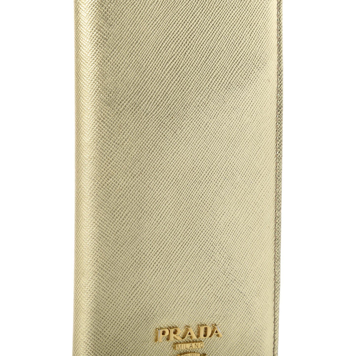 Metallic Saffiano Metal Checkbook Cover Platino
