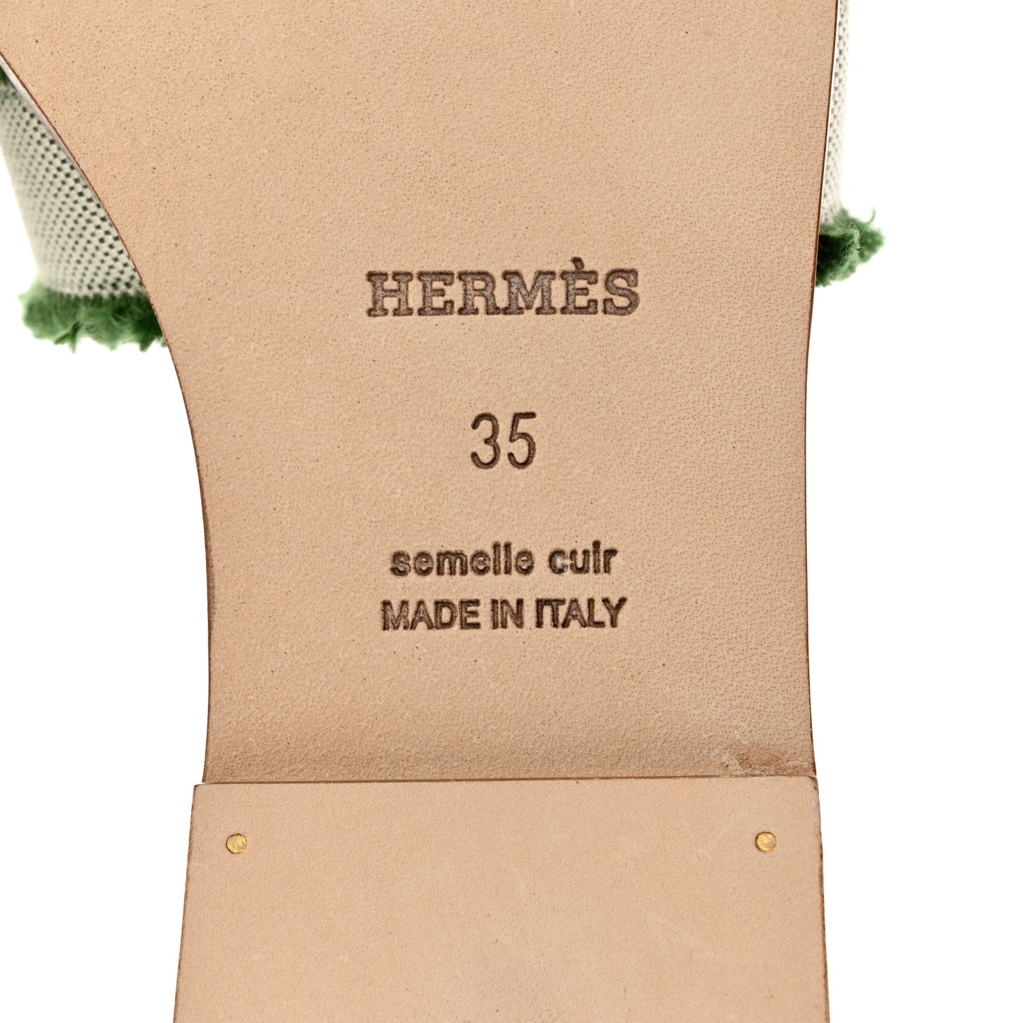 Toile H Oran Fringe Sandals 35 Vert