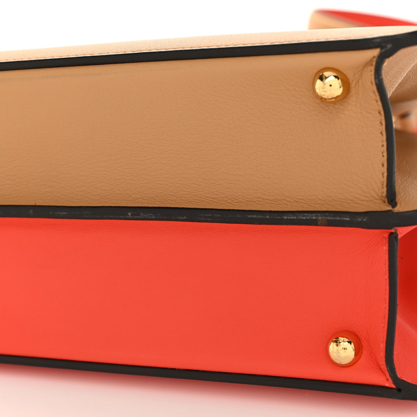 Vitello Seta Nappa Plexiglass Bi-Color Medium Peekaboo I SEE U Satchel Miele Scuro Tulipano
