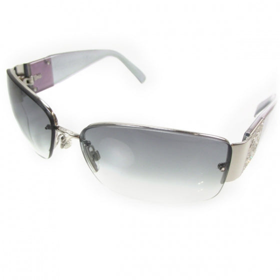 Chanel 4117-B Rimless Sunglasses White Crystal CC Gradient Gray Lenses, Vintage Chanel sunglasses 4117-b - Gem main image 2