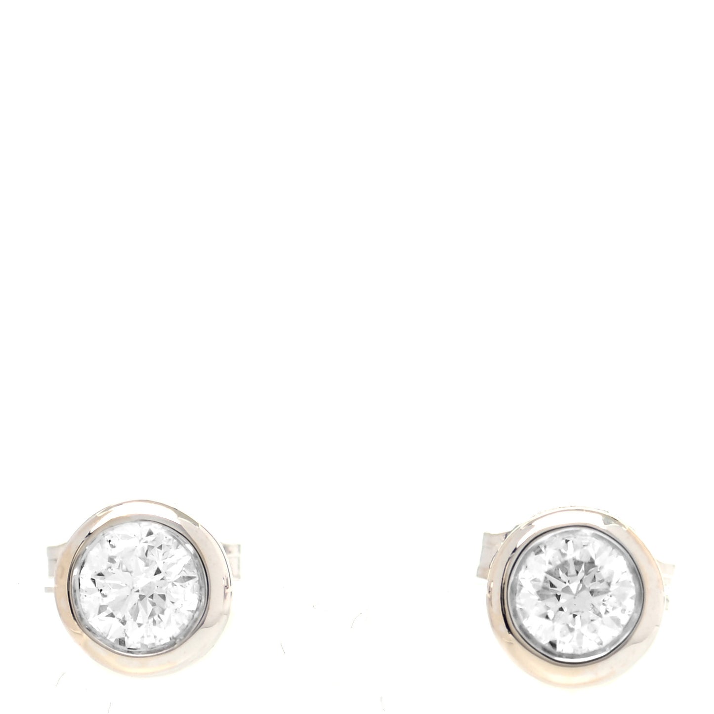 18K White Gold Diamond .51ctw Bezel Stud Earrings