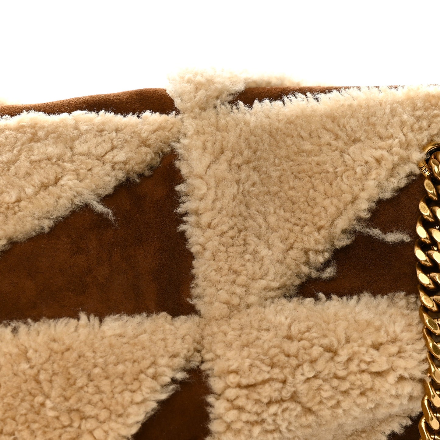 Suede Shearling Patchwork Monogram Giant Jamie Brown Beige