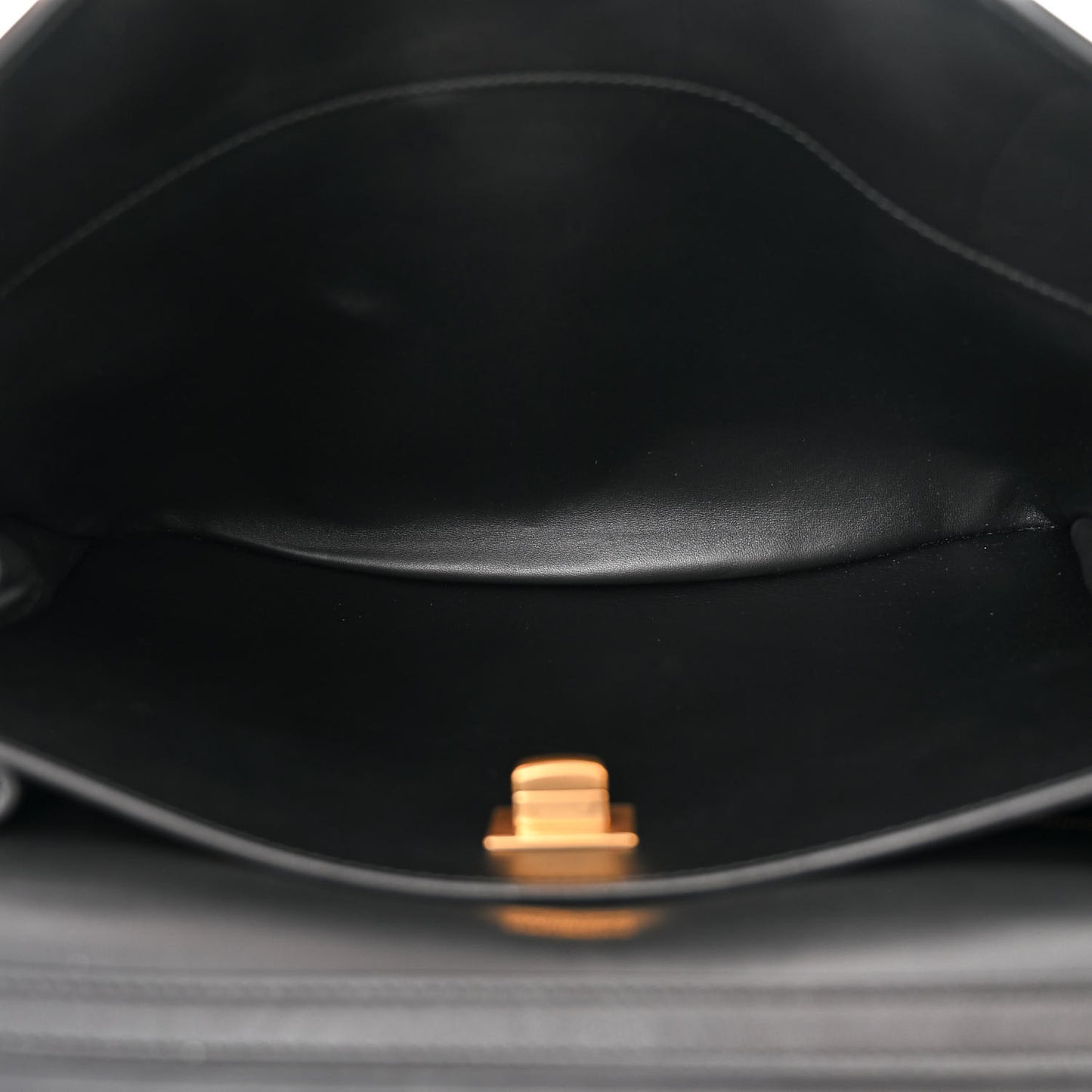 Natural Smooth Calfskin Medium Rodeo Top Handle Handbag Black