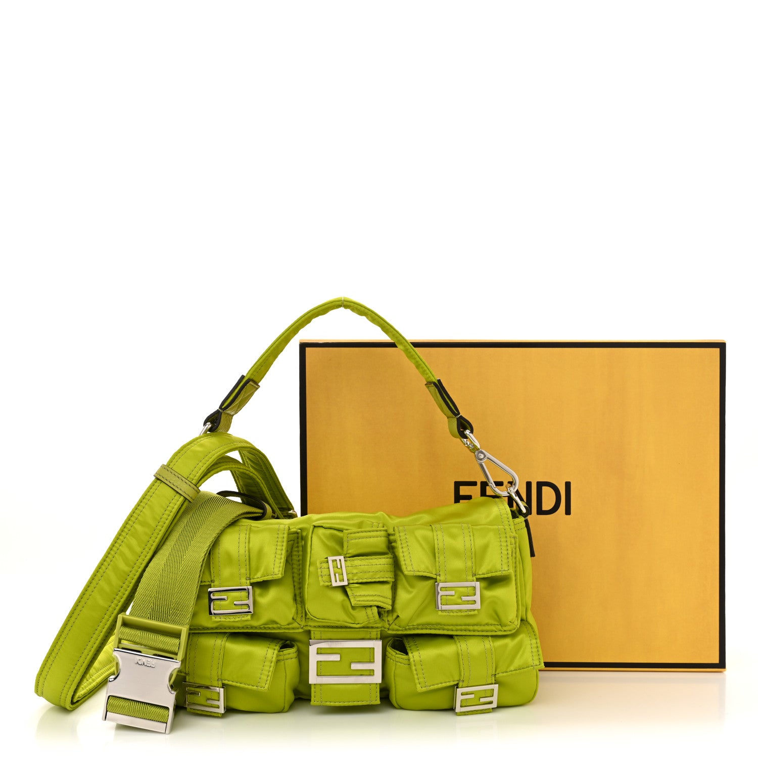Fendi Econyl Cuoio Romano Multipocket Baguette Wasabi 10 of 10