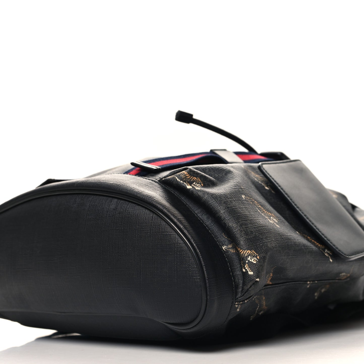 GG Supreme Monogram Tigers Double Buckle Backpack Black Multicolor