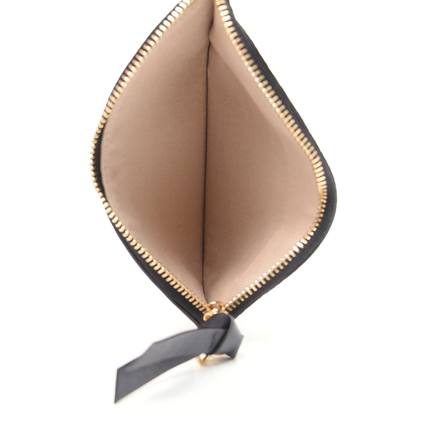 Calfskin Top Zip Card Case Black