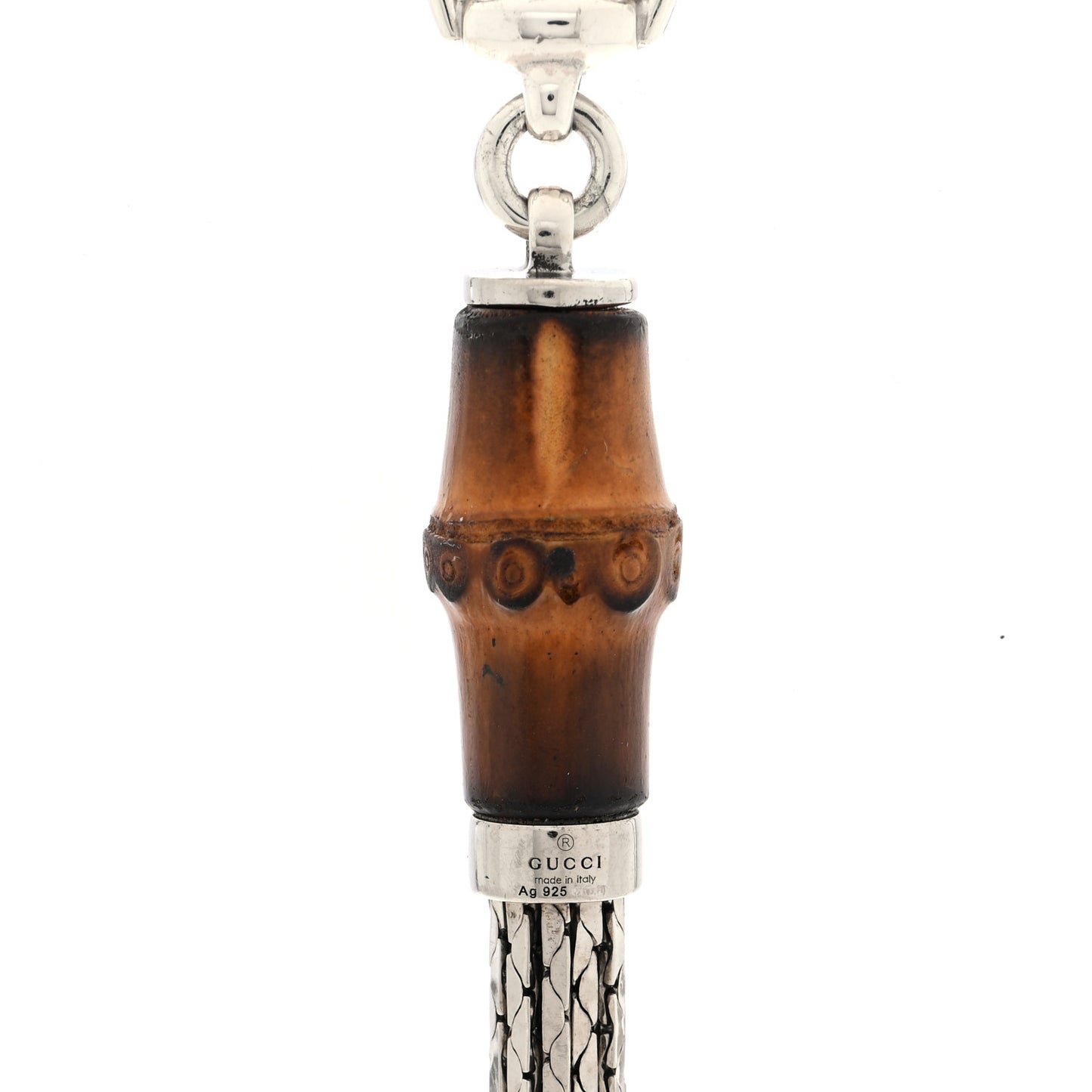 Sterling Silver Bamboo Long Tassel Necklace