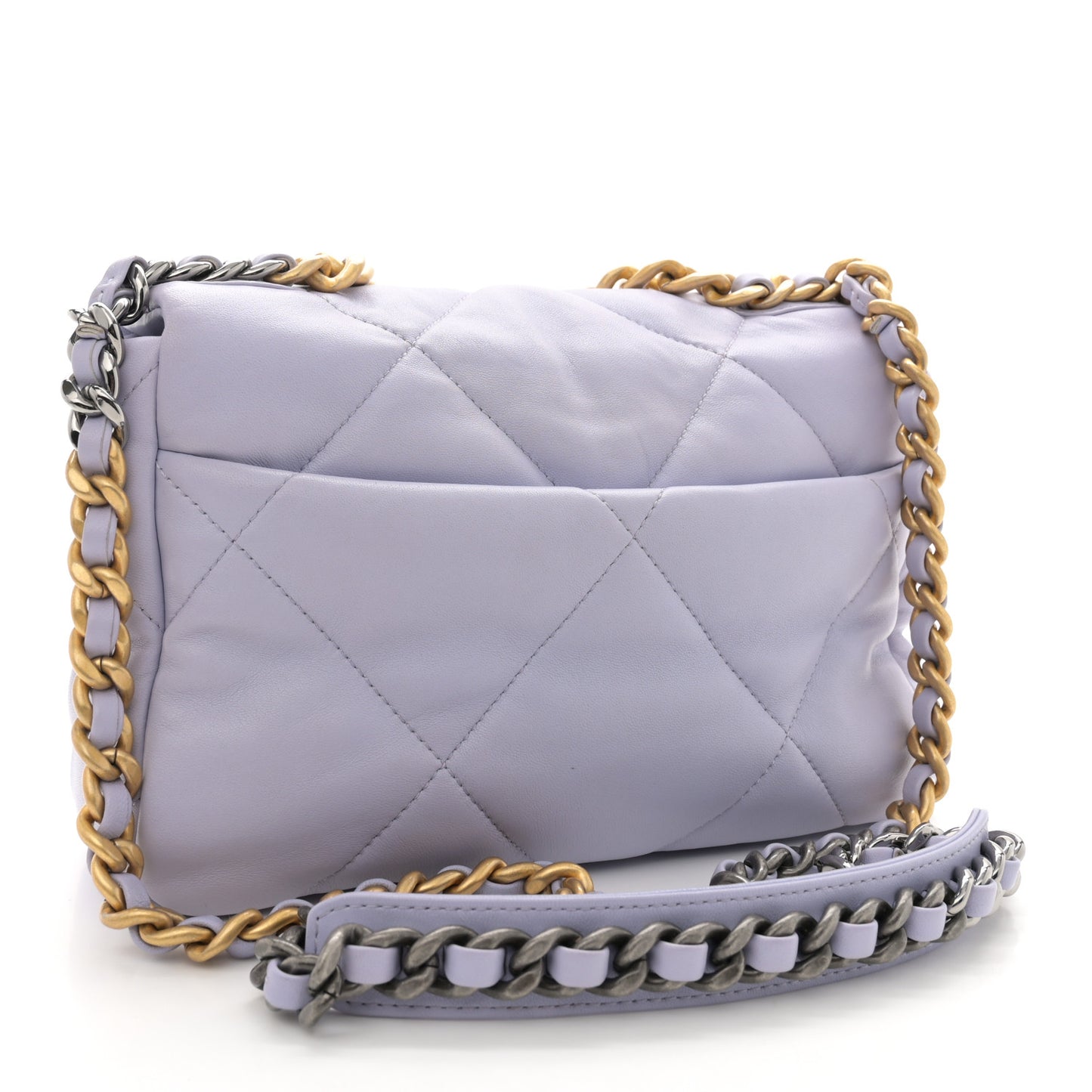 Lambskin Quilted Medium Chanel 19 Flap Light Purple