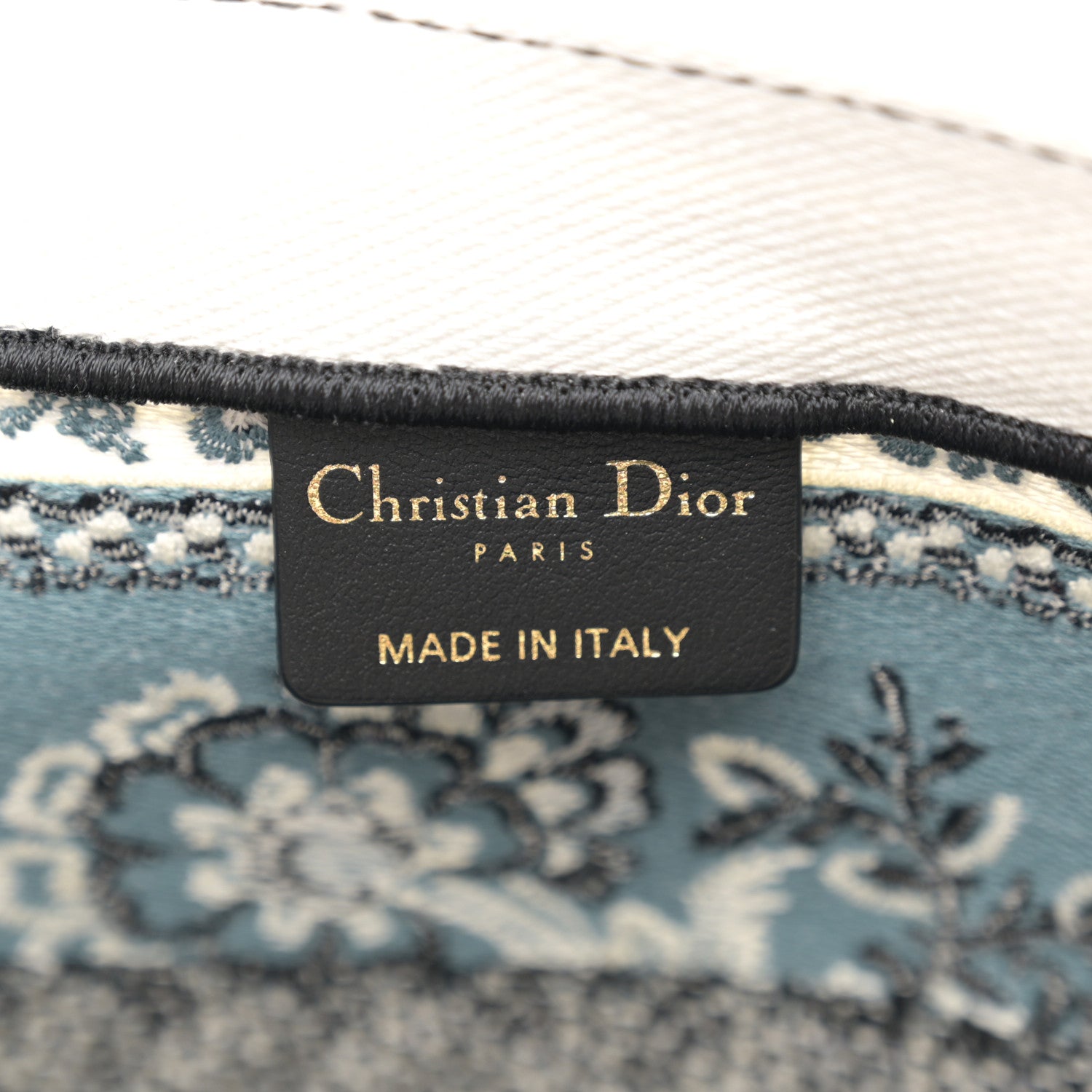 Christian Dior Canvas Butterfly Bandana Embroidered Medium Book Tote Black White 6 of 15