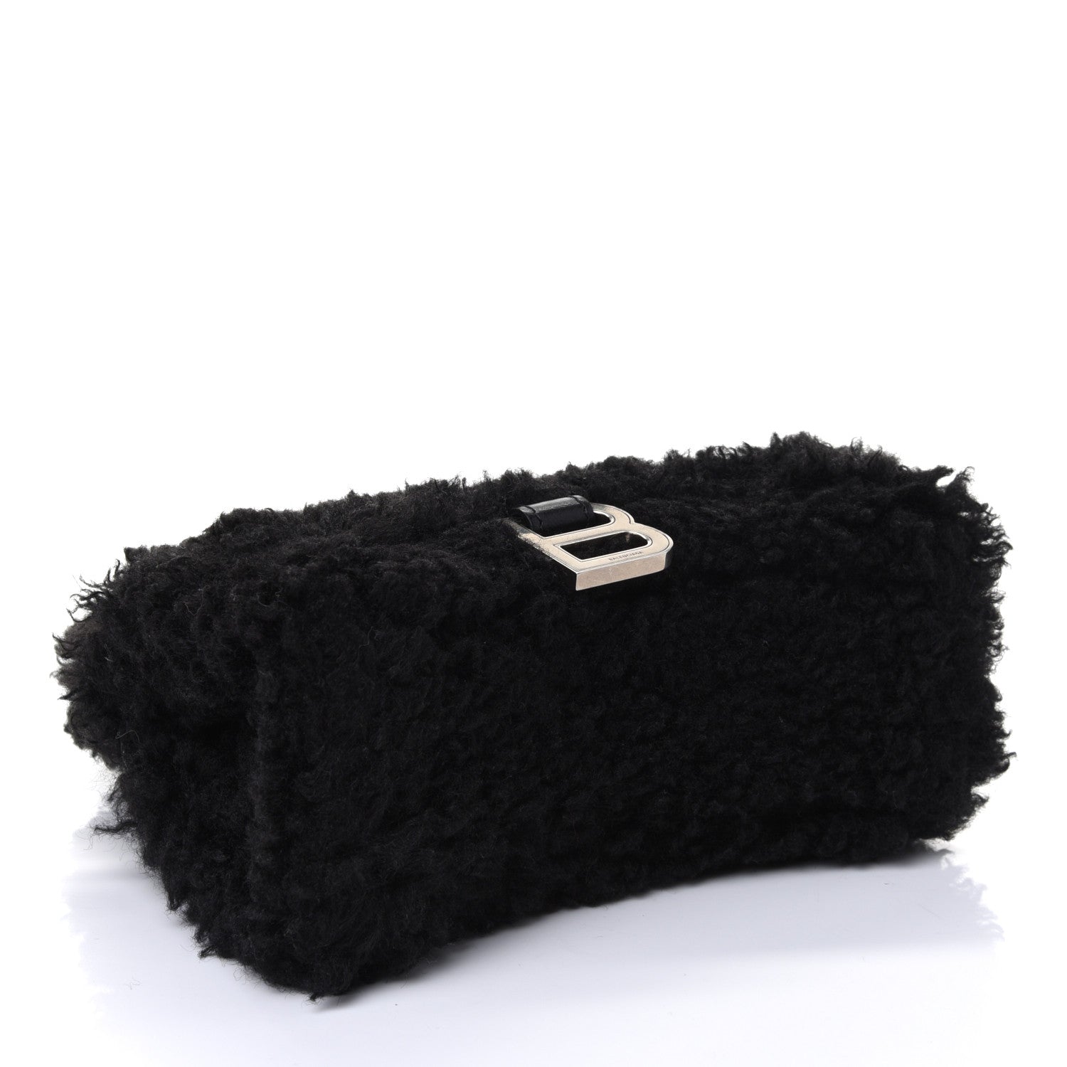 Balenciaga Faux Fur Fluffy Hourglass Top Handle Bag XS Black 3 of 4