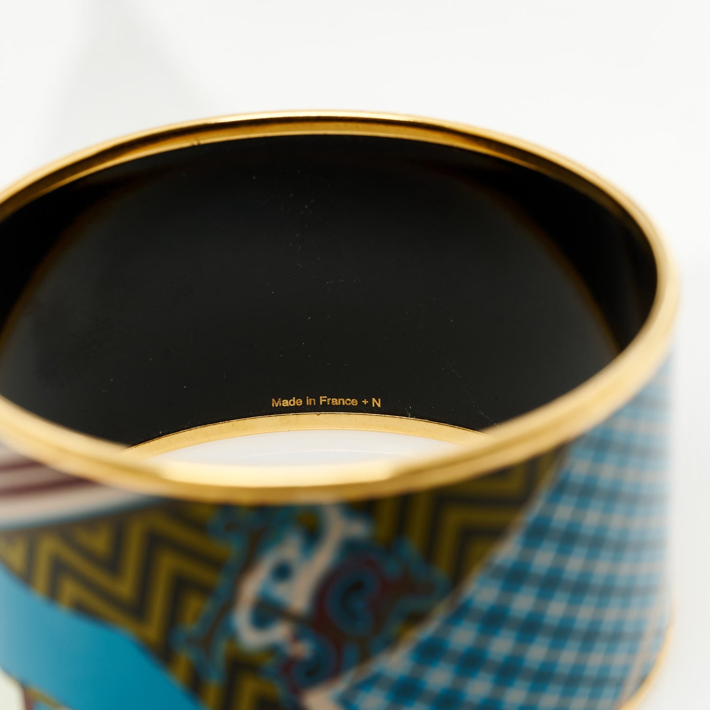 Enamel Printed Extra Wide Pour Sartir Bracelet 65 Bleu Marron