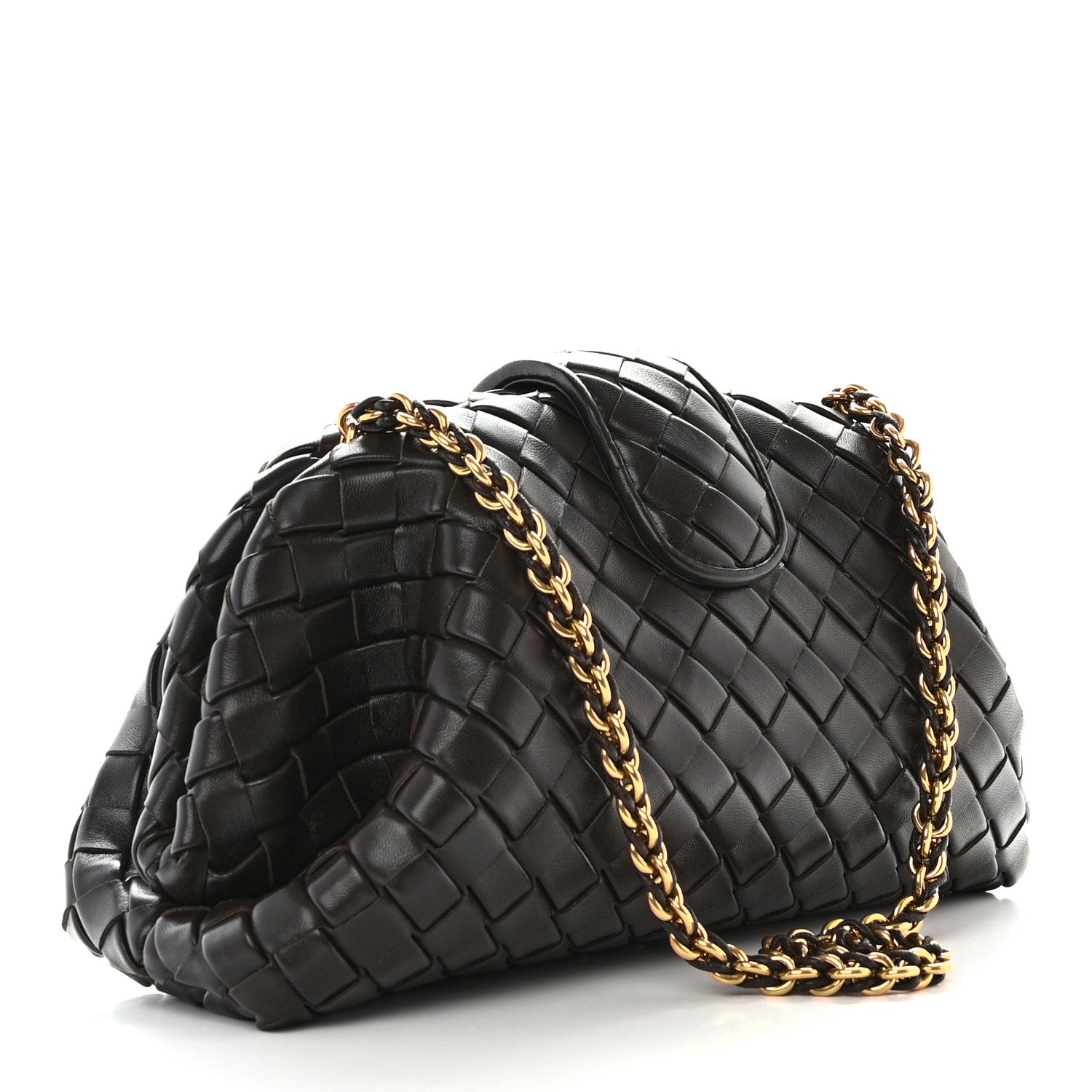 Bottega Veneta Nappa Intrecciato Teen The Lauren 1980 Clutch With Chain Fondant 3 of 10