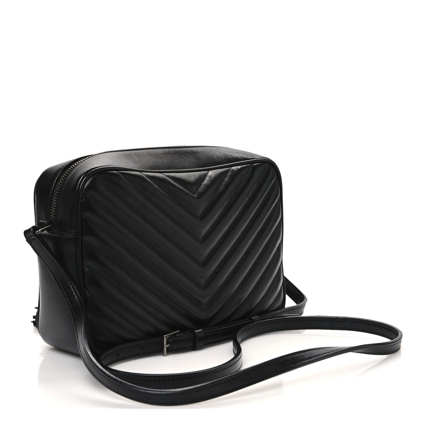 Calfskin Matelasse Monogram Lou Camera Bag Black