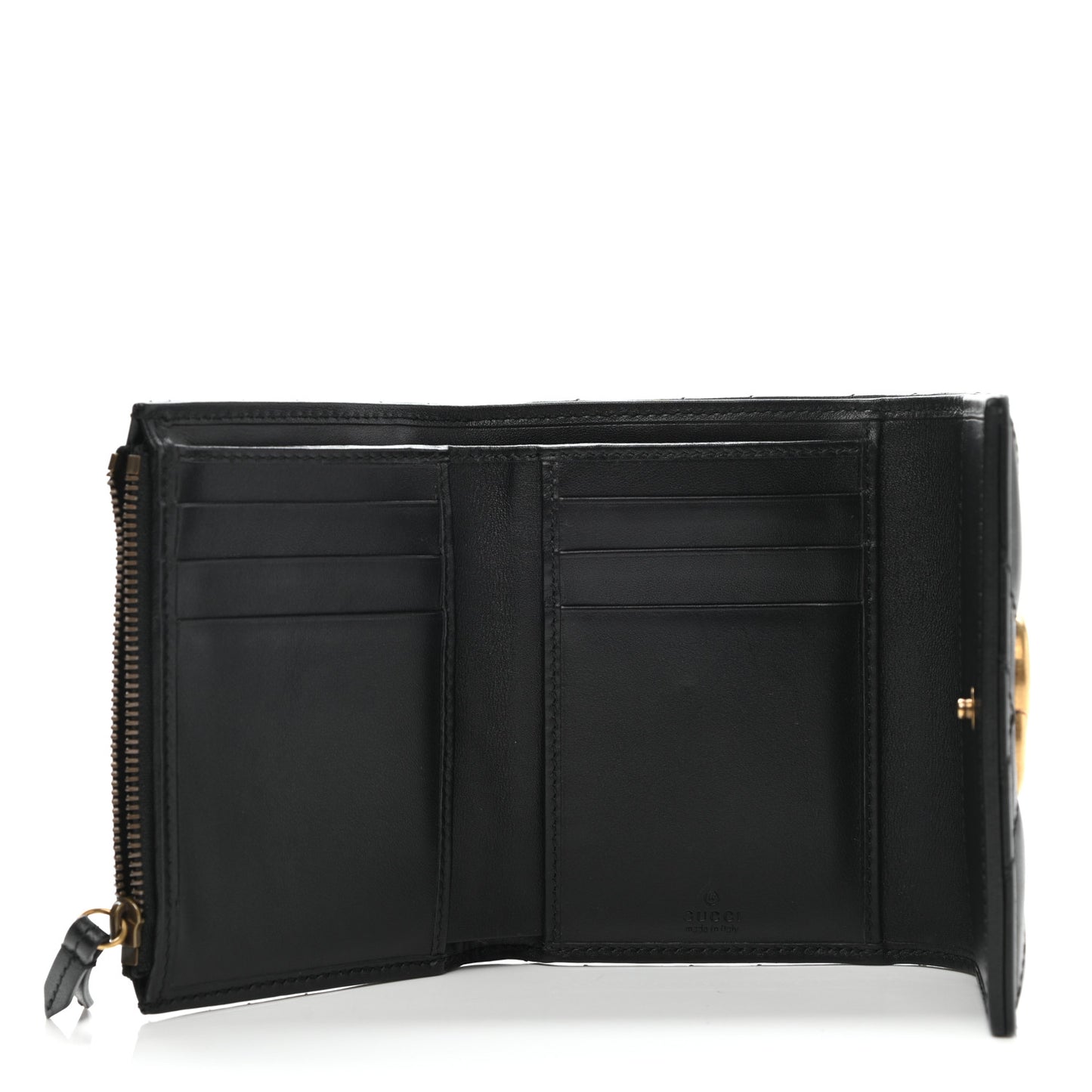 Calfskin Matelasse GG Marmont Wallet Black