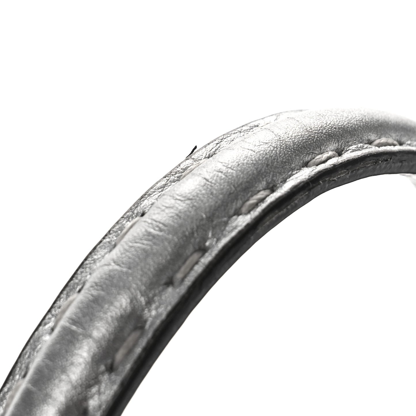 Cuoio Romano Lux Selleria Mini Peekaboo Iconic Satchel Argento