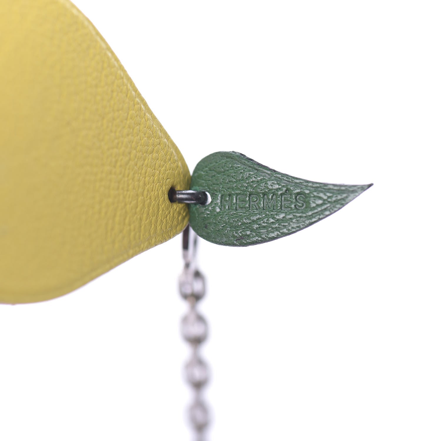 Hermes Chevre Mysore Lemon Key Chain Bag Charm Cumin 4 of 4