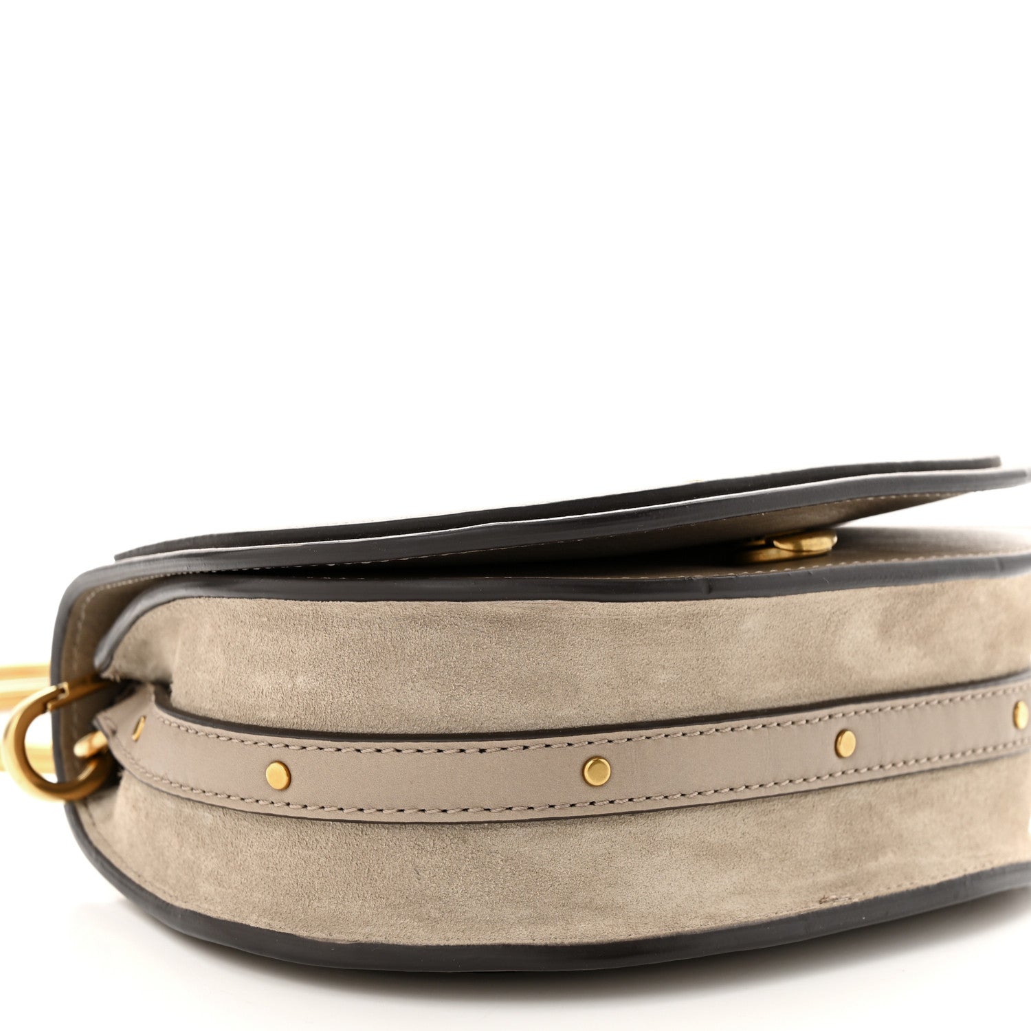 Chloe Calfskin Suede Small Nile Bracelet Bag Motty Grey 9 of 11