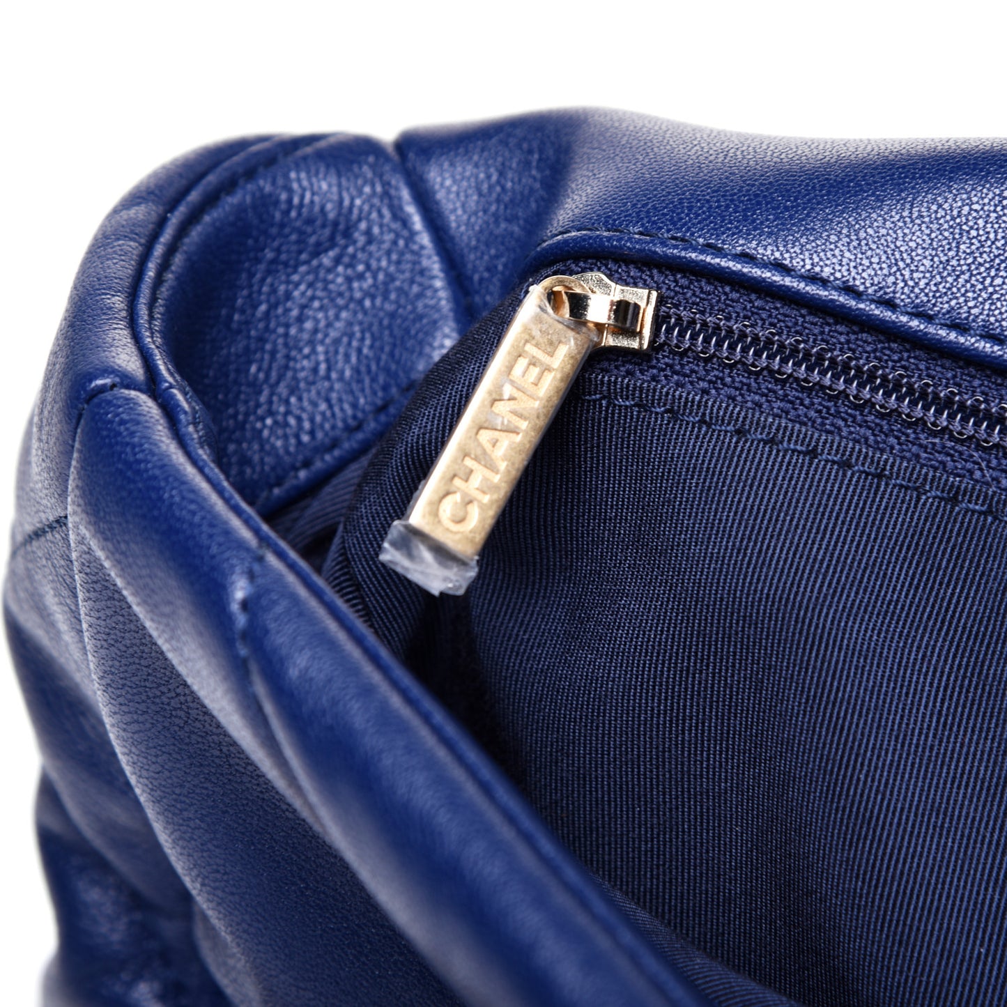 Goatskin Quilted Medium 19 Flap Dark Blue