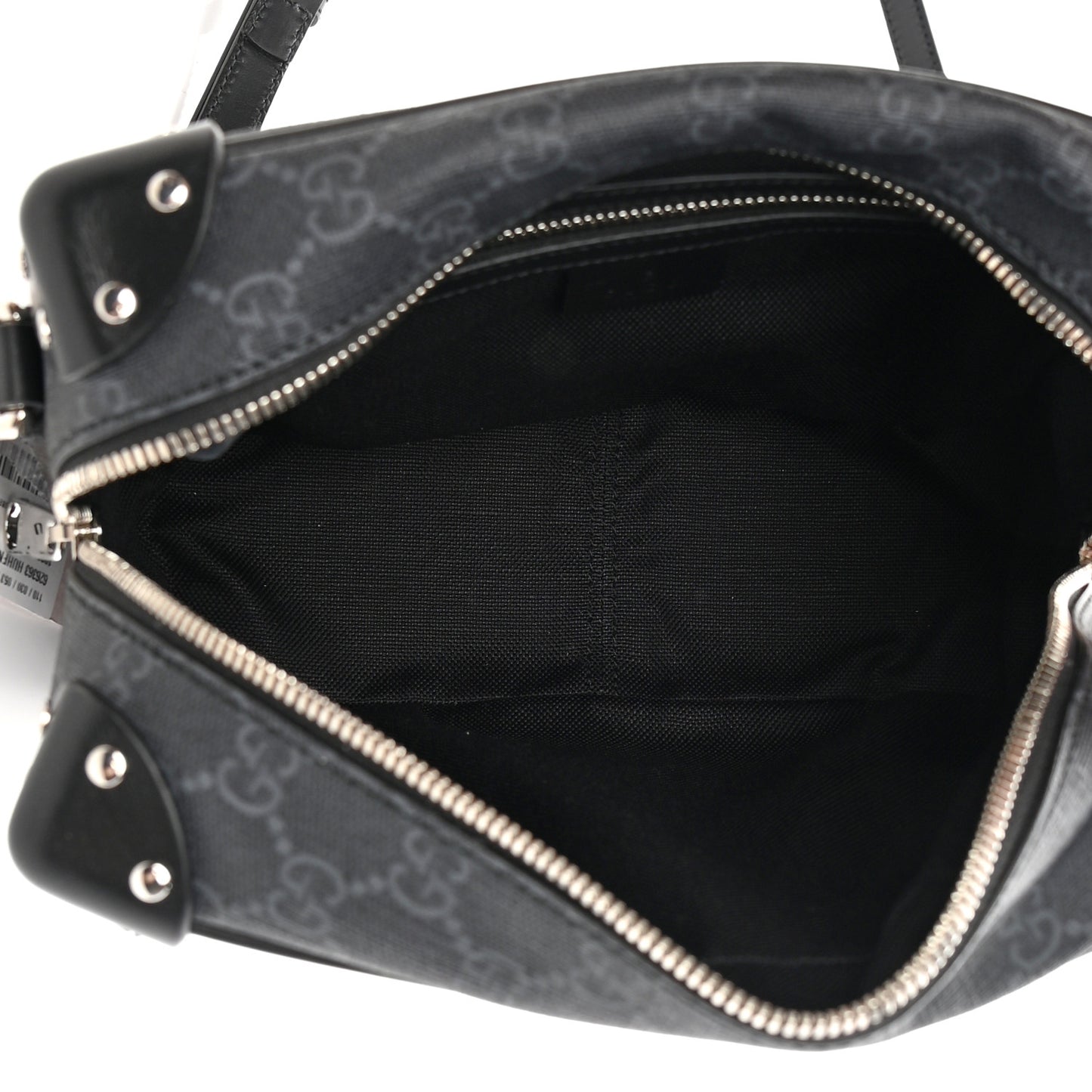 GG Supreme Monogram Selleria Calfskin Square Messenger Bag Black