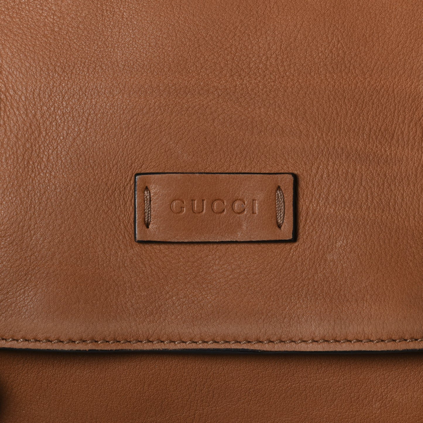Grained Calfskin Mens Double Buckle Flap Messenger Bag Tan