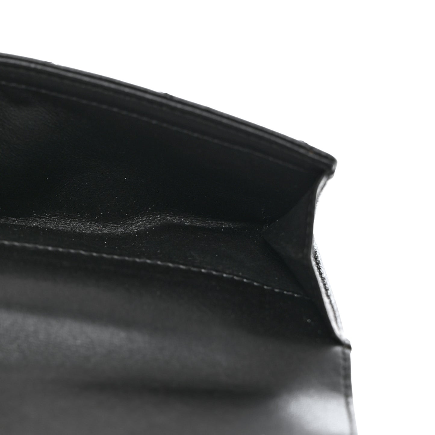 Lambskin Y Quilted Monogram Compact Loulou Wallet Black