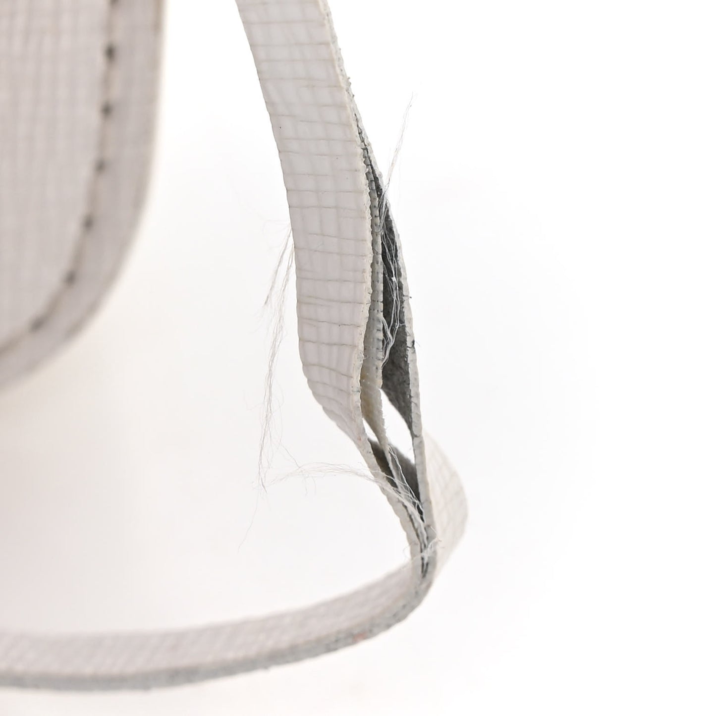 Saffiano Striped Mini Diag Binder Clip Bag White Black