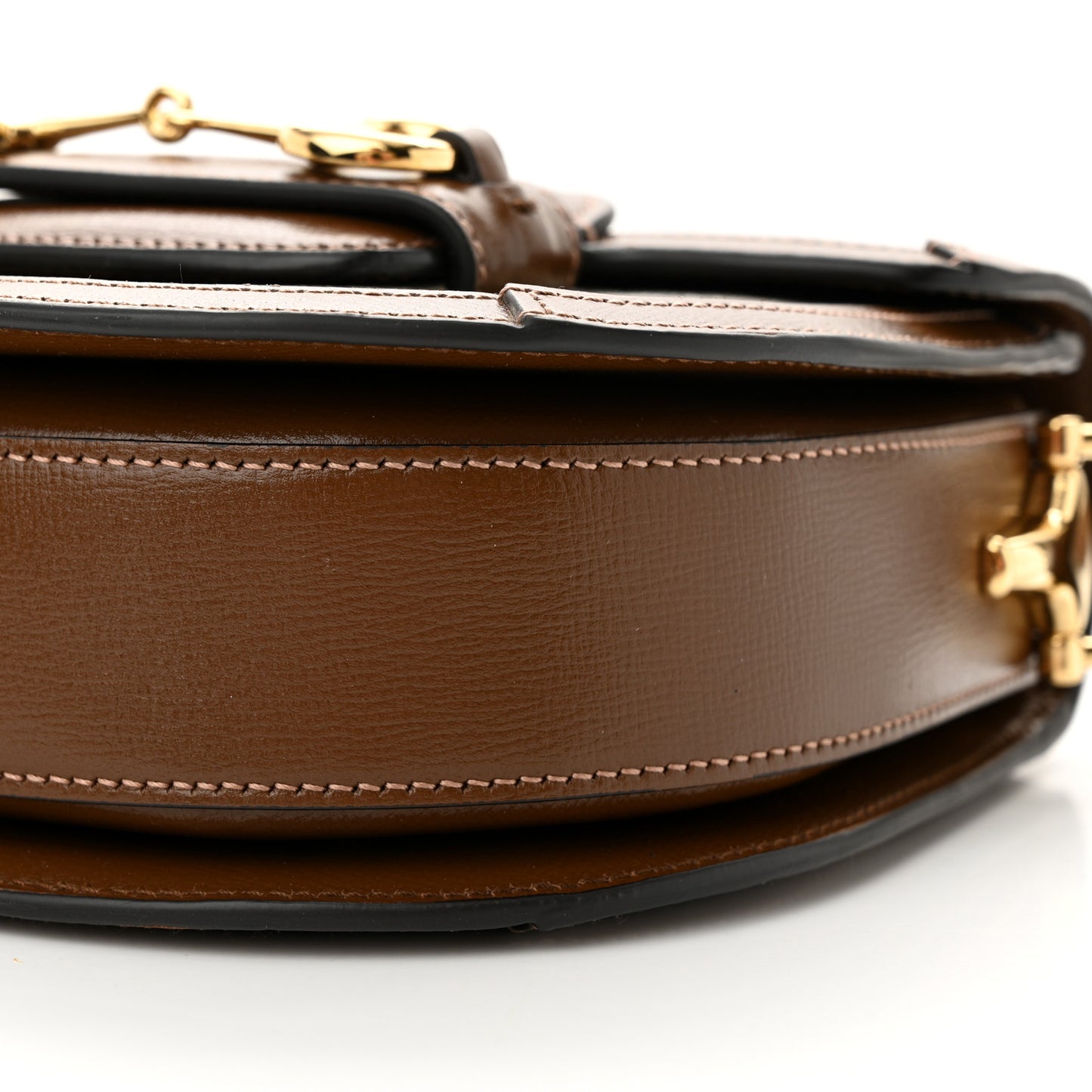 GG Supreme Monogram Mini Horsebit 1955 Rounded Shoulder Bag Beige Brown Sugar
