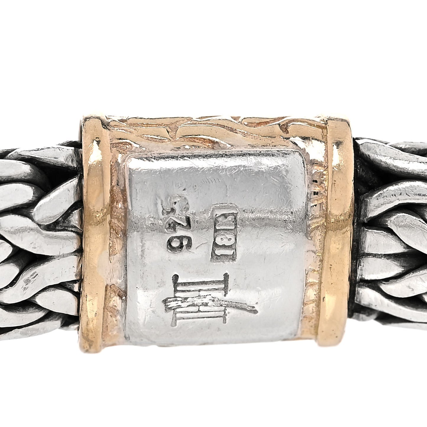 Sterling Silver 18K Yellow Gold 11mm Classic Chain Bracelet