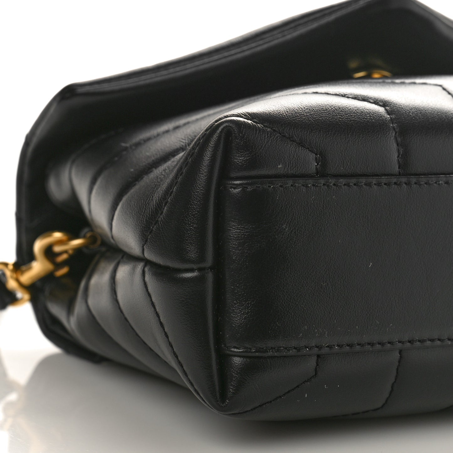 Calfskin Y Quilted Monogram Toy Loulou Crossbody Bag Black
