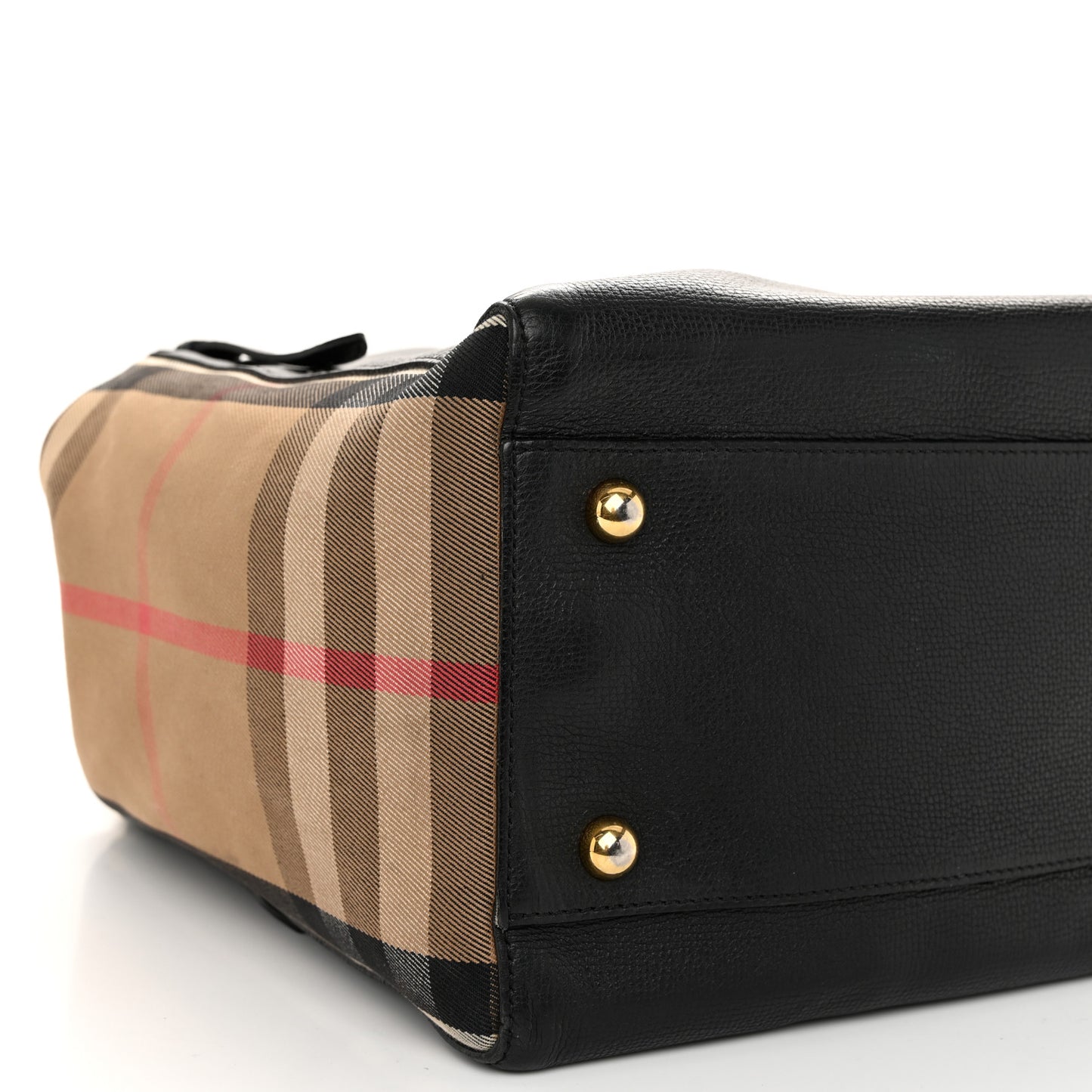 Grainy Calfskin House Check Small Canterbury Black