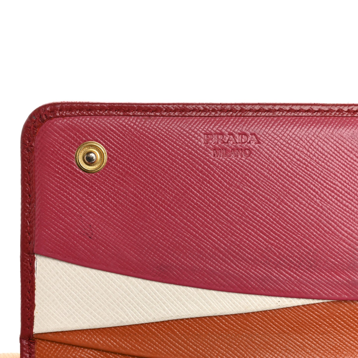 Saffiano Metal Continental Flap Travel Wallet Fuoco
