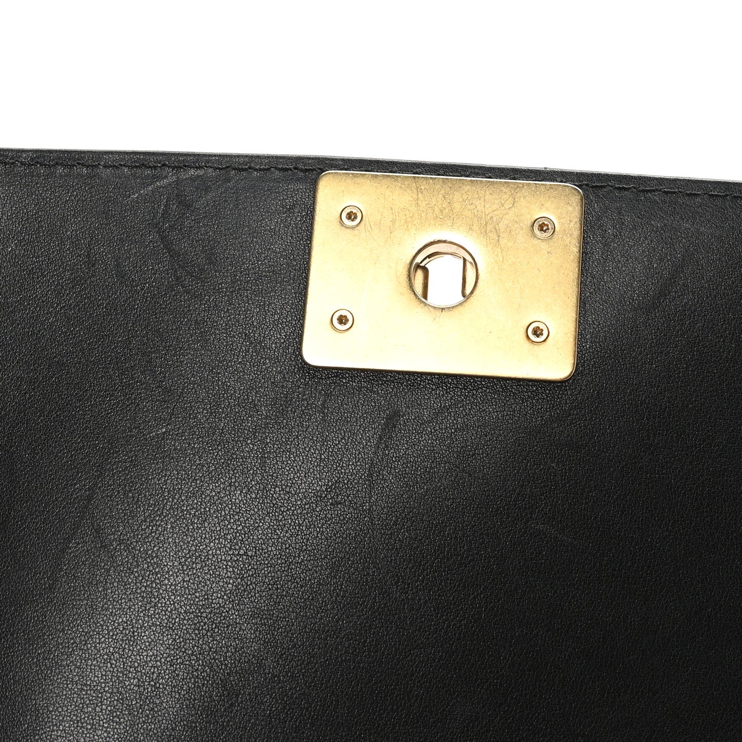 Lambskin Quilted Small Top Handle Boy Flap Black